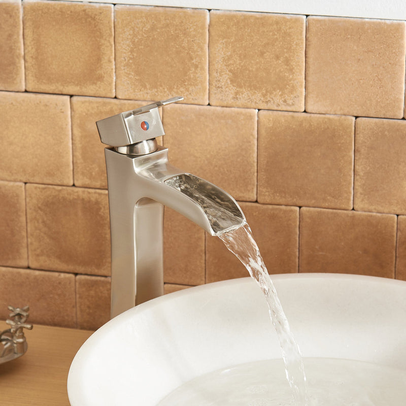 Single Hole Single-Handle Vessel Bathroom Faucet with Pop Up Drain without Overflow