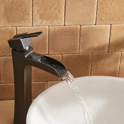 Single Hole Single-Handle Vessel Bathroom Faucet with Pop Up Drain without Overflow