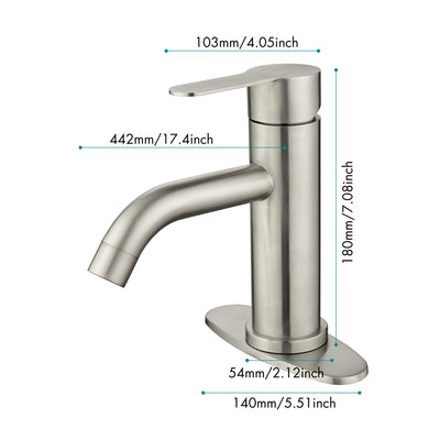 Single-Handle Single-Hole Bathroom Faucet