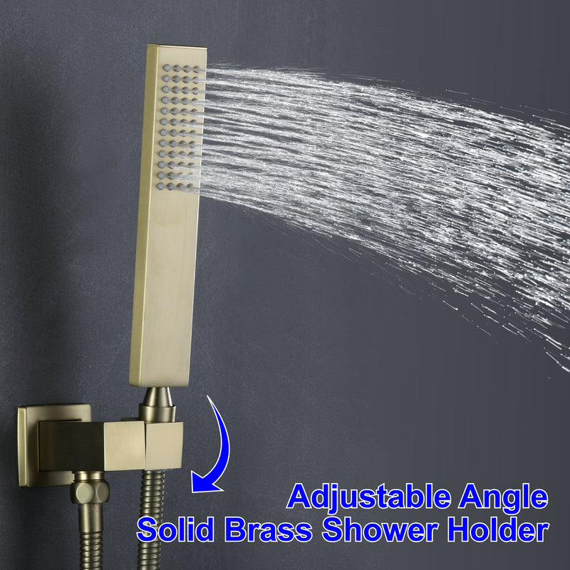 2-Spray Patterns with 1.8 GPM 10 in. Wall Mount Dual Shower Heads with 360-Degree Rotation