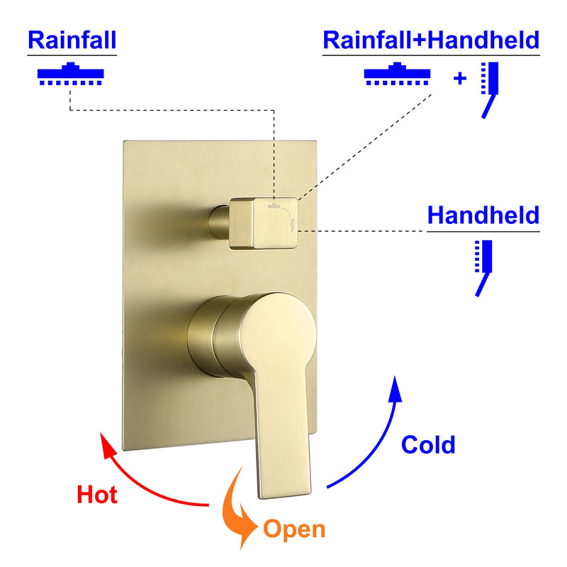 2-Spray Patterns with 1.8 GPM 10 in. Wall Mount Dual Shower Heads with 360-Degree Rotation