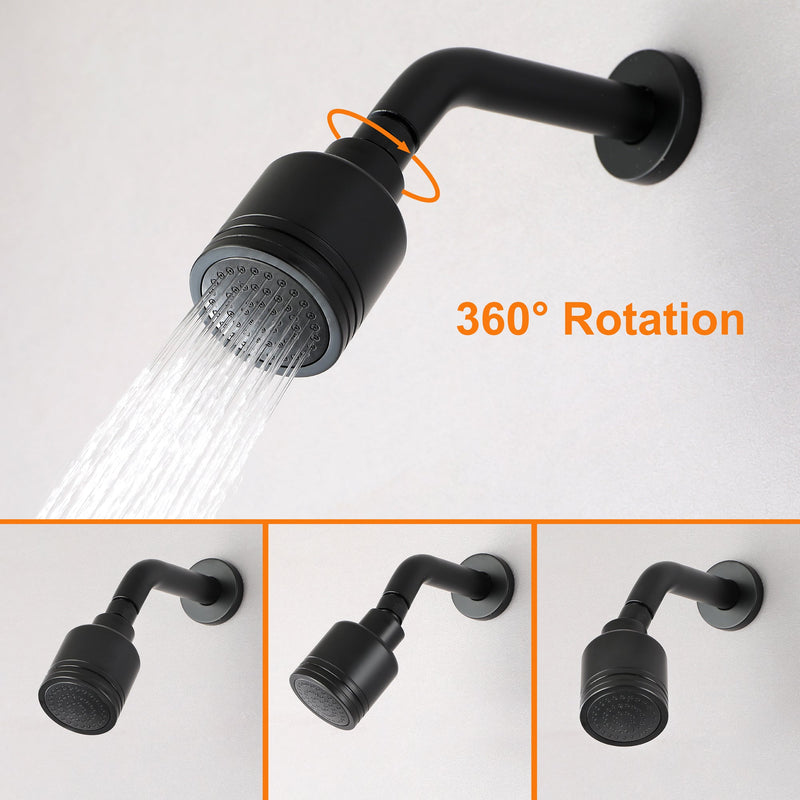 Single-Handle 1-Spray Round Shower Faucet with 360-Degree Ration