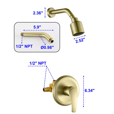 Single-Handle 1-Spray Round Shower Faucet with 360-Degree Ration