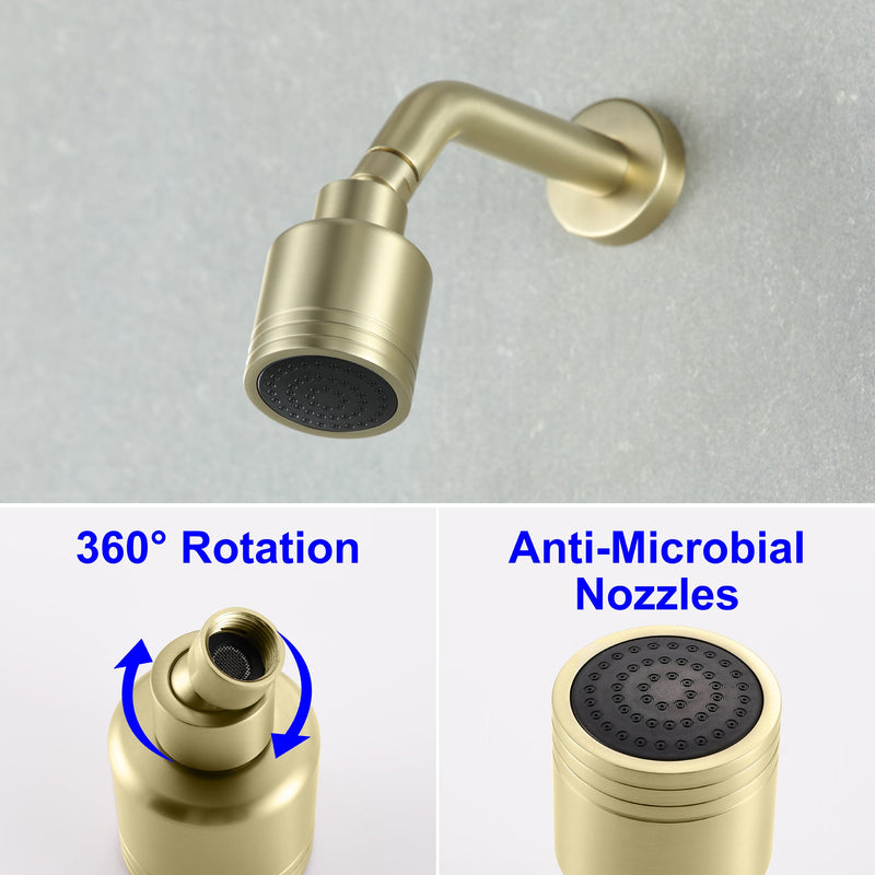 Single-Handle 1-Spray Round Shower Faucet with 360-Degree Ration