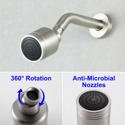 Single-Handle 1-Spray Round Shower Faucet with 360-Degree Ration