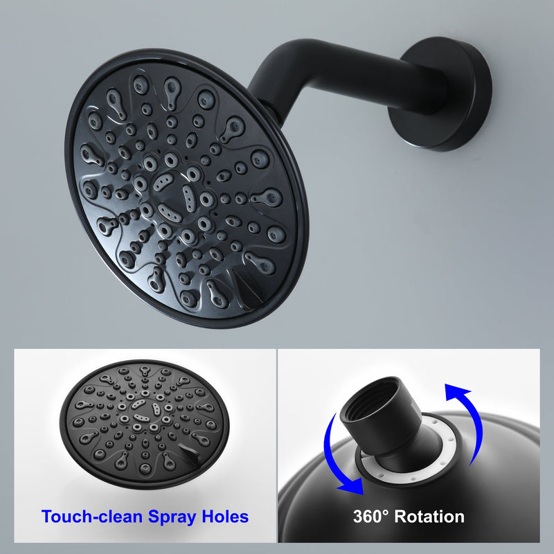 Single-Handle 1-Spray Round Shower Faucet with 360-Degree Rotation