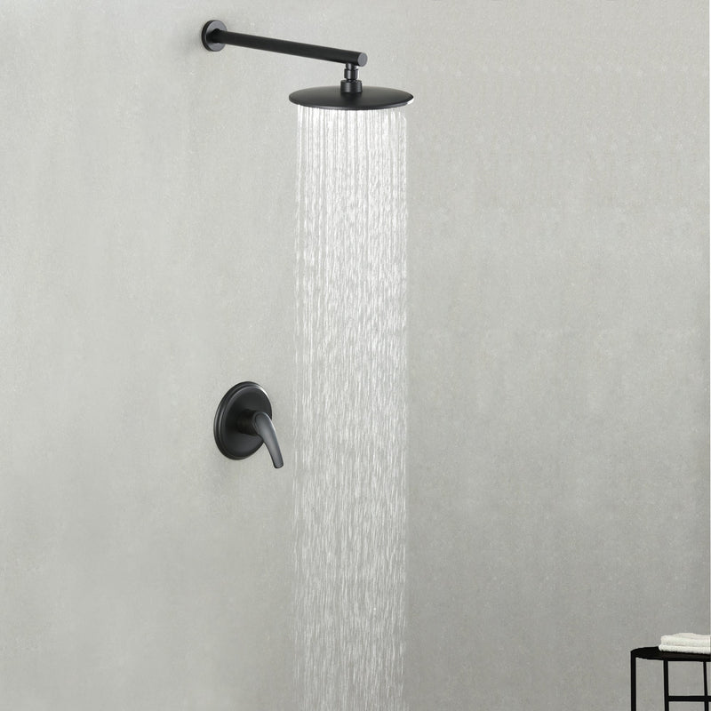 8 in. 1-Spray Patterns with 2.1 GPM Wall Mount Fixed Shower Head with Valve Included