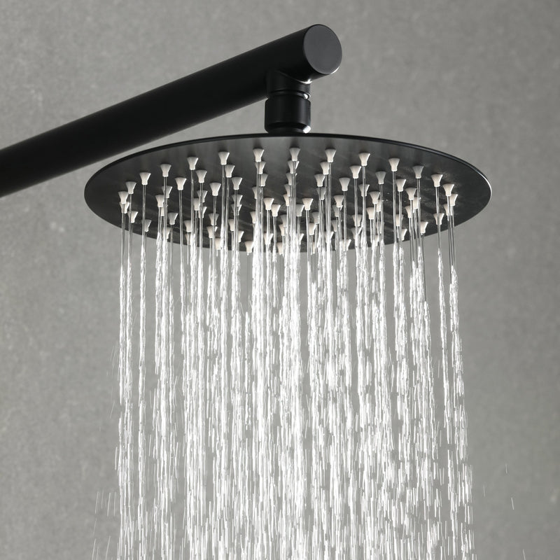 8 in. 1-Spray Patterns with 2.1 GPM Wall Mount Fixed Shower Head with Valve Included