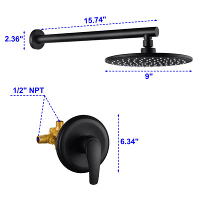 Single Handle 1-Spray Round Shower Faucet with 360¡ã Rotation (Valve Included)