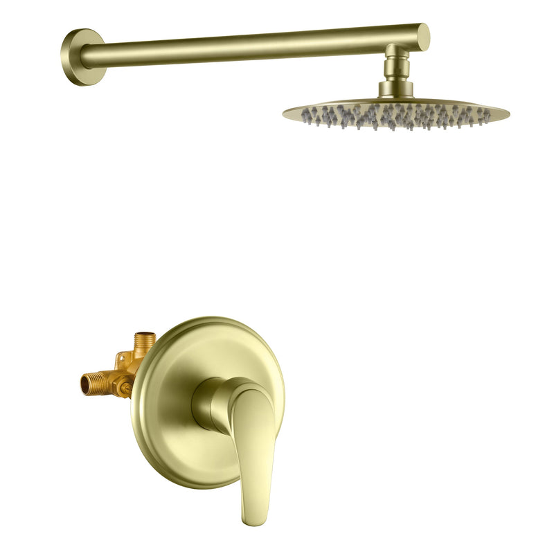 8 in. 1-Spray Patterns with 2.1 GPM Wall Mount Fixed Shower Head with Valve Included