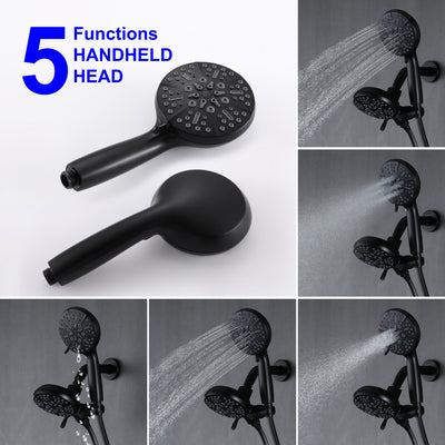 Single-Handle 2-Spray Round High-Pressure Shower Faucet Dual Shower Head Faucet