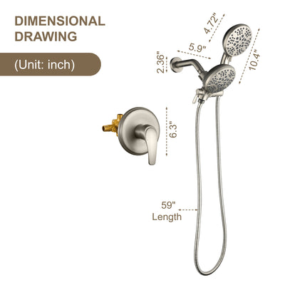 Luxurious 2-in-1 Shower Faucet set with Rough-in Valve