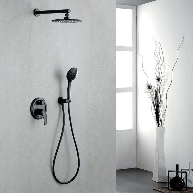 9 in. 2-Spray Patterns with 1.8 GPM Wall Mount Dual Shower Heads with 360-Degree Rotation