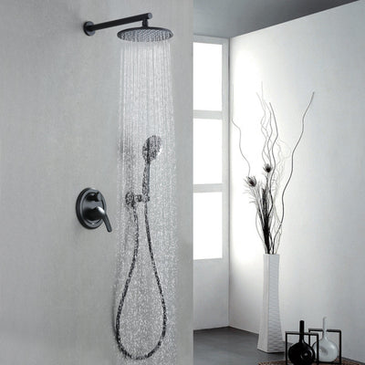 9 in. 2-Spray Patterns with 1.8 GPM Wall Mount Dual Shower Heads with 360-Degree Rotation