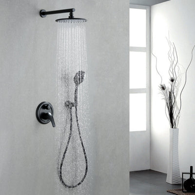 9 in. 2-Spray Patterns with 1.8 GPM Wall Mount Dual Shower Heads with 360-Degree Rotation