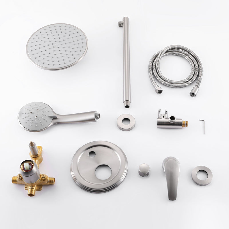 9 in. 2-Spray Patterns with 1.8 GPM Wall Mount Dual Shower Heads with 360-Degree Rotation