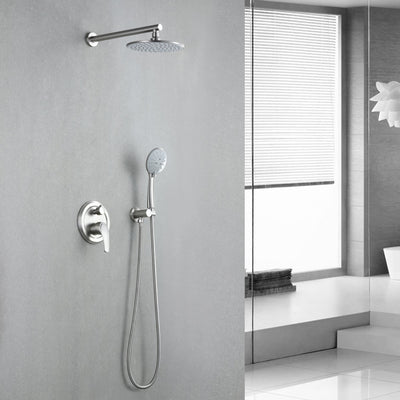 9 in. 2-Spray Patterns with 1.8 GPM Wall Mount Dual Shower Heads with 360-Degree Rotation