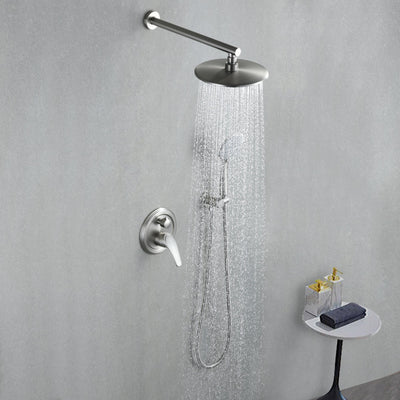 9 in. 2-Spray Patterns with 1.8 GPM Wall Mount Dual Shower Heads with 360-Degree Rotation