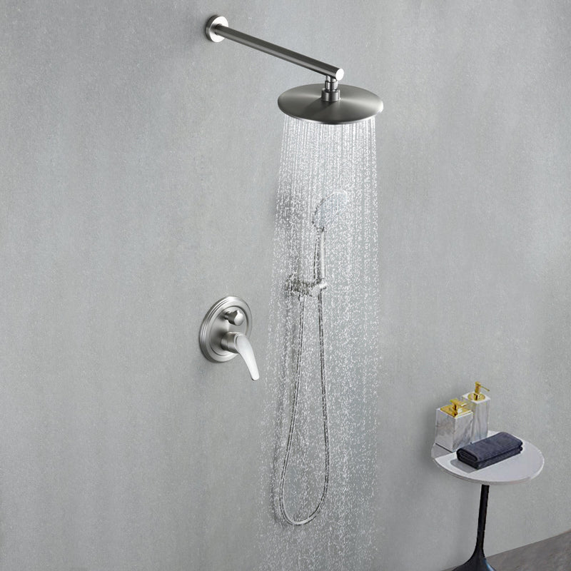 9 in. 2-Spray Patterns with 1.8 GPM Wall Mount Dual Shower Heads with 360-Degree Rotation