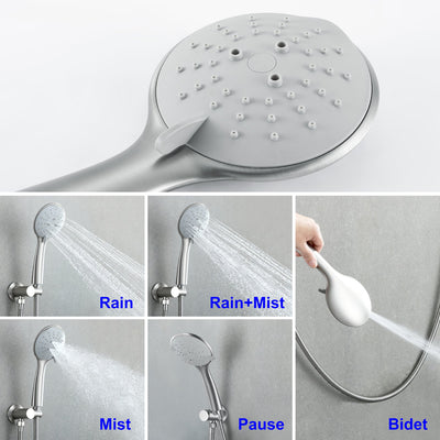 9 in. 2-Spray Patterns with 1.8 GPM Wall Mount Dual Shower Heads with 360-Degree Rotation