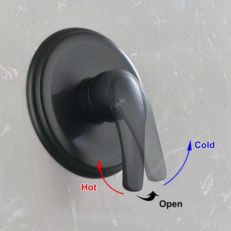 Single Handle 3-Spray Round Shower Faucet with Rough-In Valve