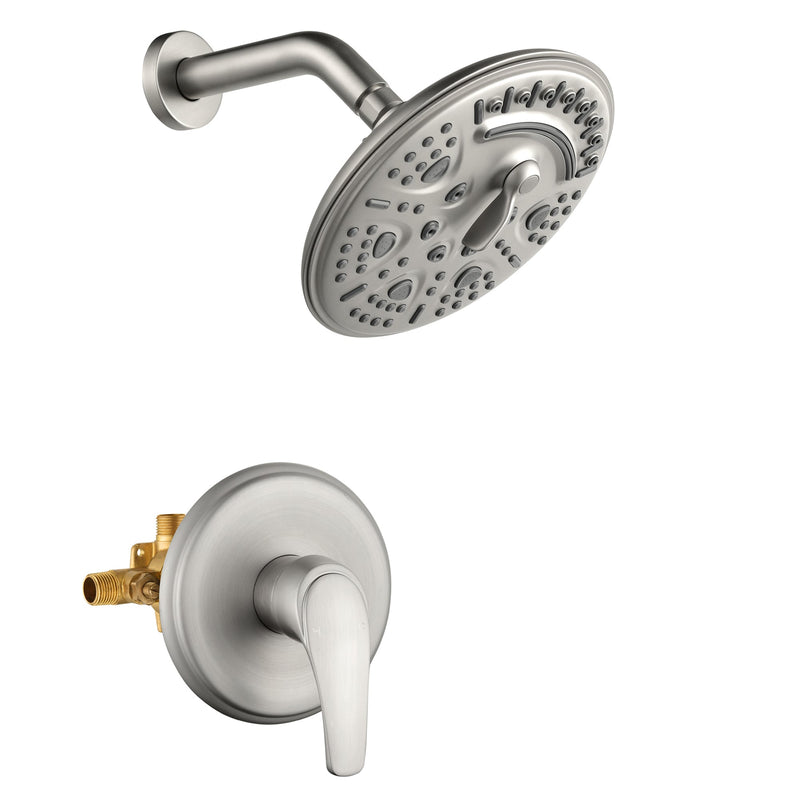 Single Handle 3-Spray Round Shower Faucet with Rough-In Valve