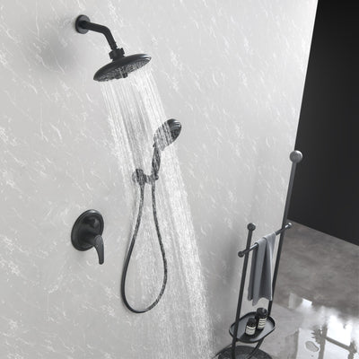 8 in. 6-Spray Patterns Tub Wall Mount Dual Fixed Shower Head