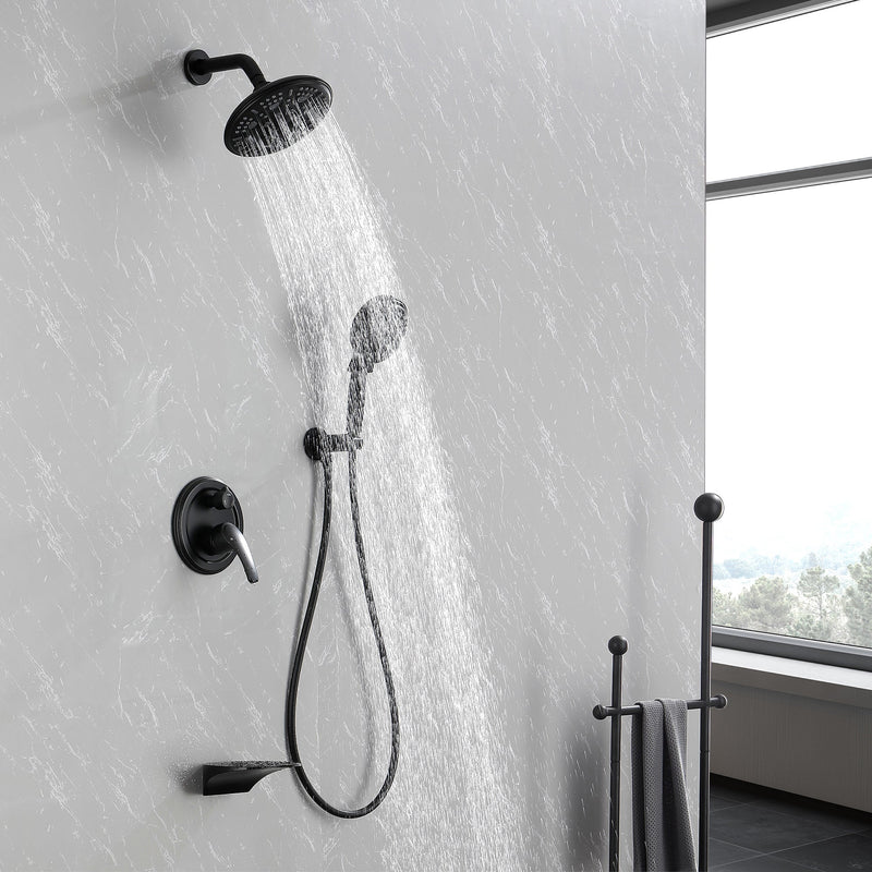 Single-Handle 3-Spray Round High Pressure Shower Faucet (Valve Included)