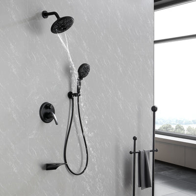 Single-Handle 3-Spray Round High Pressure Shower Faucet (Valve Included)