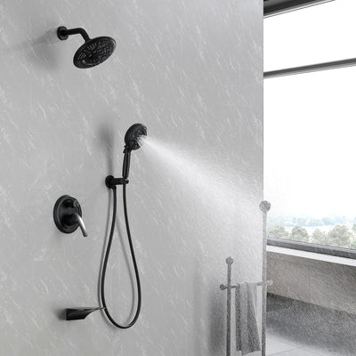 Single-Handle 3-Spray Round High Pressure Shower Faucet (Valve Included)