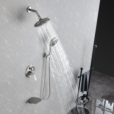 Single-Handle 3-Spray Round High Pressure Shower Faucet (Valve Included)