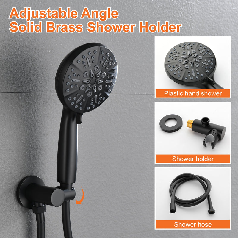 Single-Handle 3-Spray Round High Pressure Shower Faucet