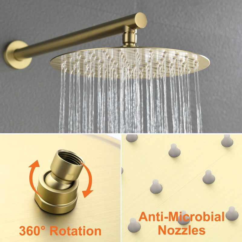 Single-Handle 3-Spray Round High Pressure Shower Faucet