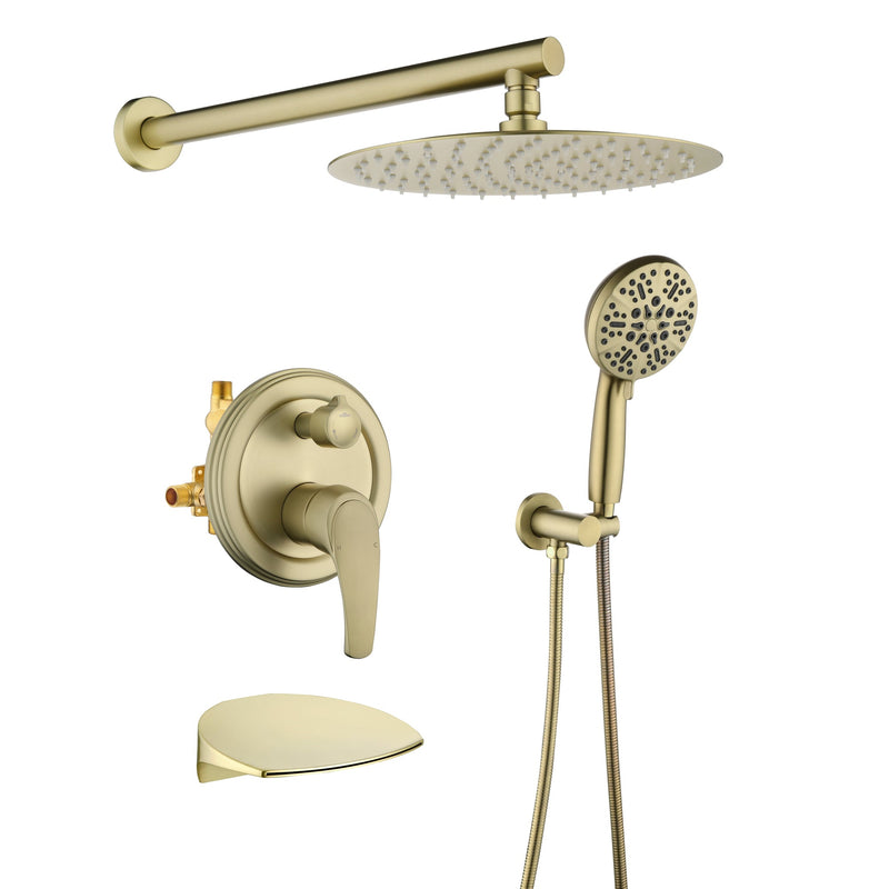 Single-Handle 3-Spray Round High Pressure Shower Faucet