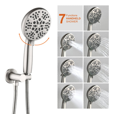 Single-Handle 3-Spray Round High Pressure Shower Faucet