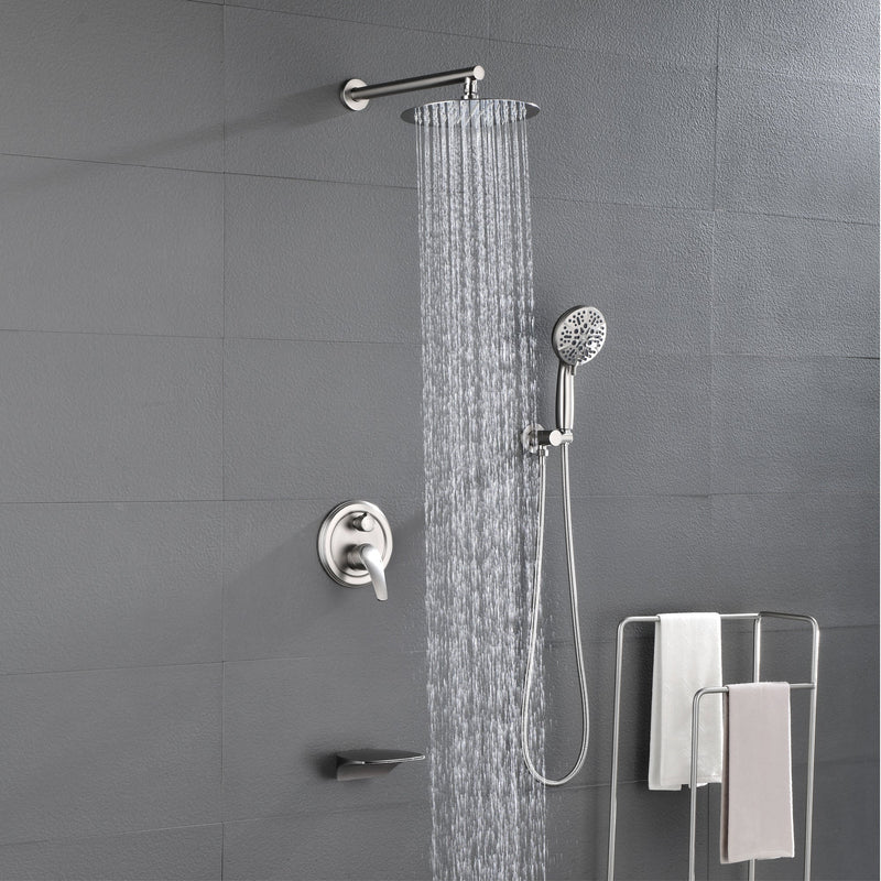 Single-Handle 3-Spray Round High Pressure Shower Faucet