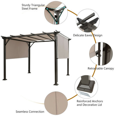 10' x 10' Metal Frame Patio Furniture Shelter