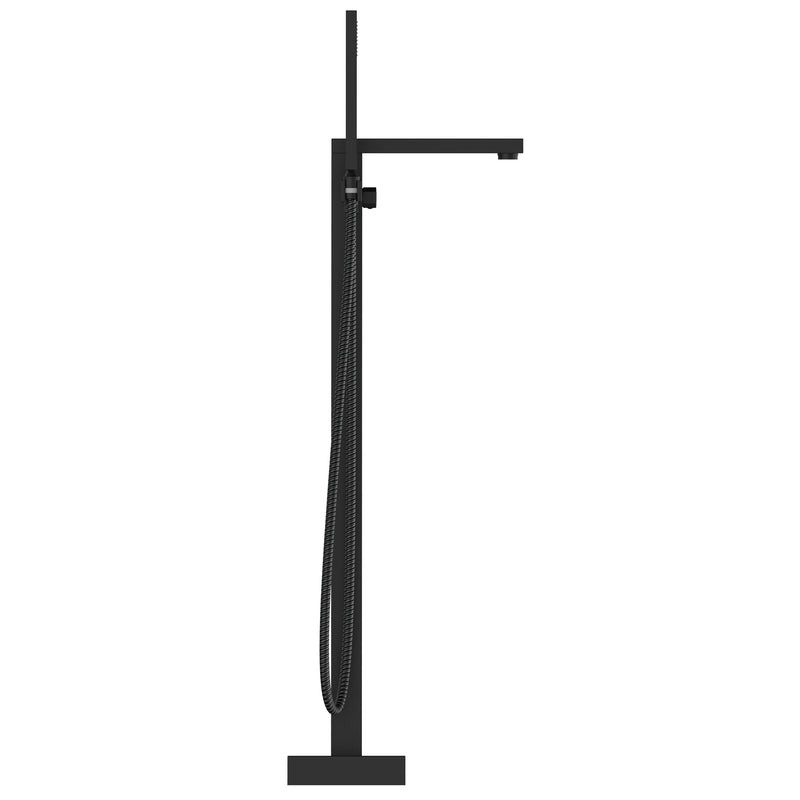 Freestanding bathtub faucet Matte Black 1-handle Residential Freestanding Swivel Bathtub Faucet with Hand Shower (Valve Included)