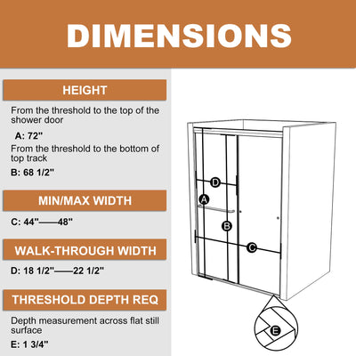 48 in. W x 72 in. H Sliding Framed Shower Door Finish with Clear Glass