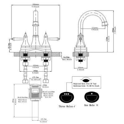 4 in. Centerset 2-Handle Bathroom Sink Faucet