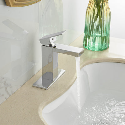 Single Hole Single-Handle Low-Arc Bathroom Faucet With Pop-up Drain Assembly