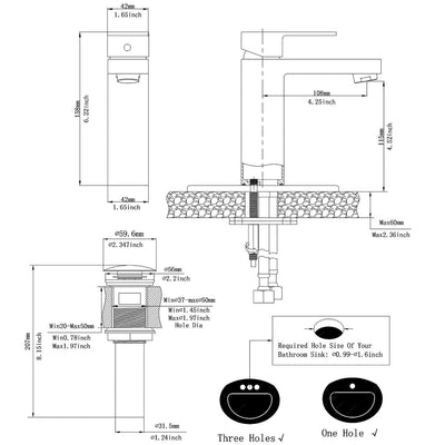 Single Hole Single-Handle Low-Arc Bathroom Faucet With Pop-up Drain Assembly