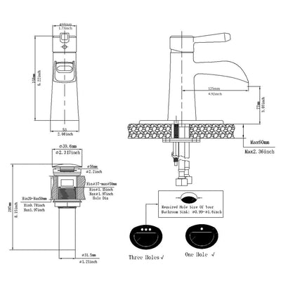 Waterfall Single Hole Single-Handle Low-Arc Bathroom Sink Faucet With Pop-up Drain Assembly