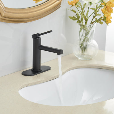 Single Hole Single-Handle Bathroom Faucet in Matte Black