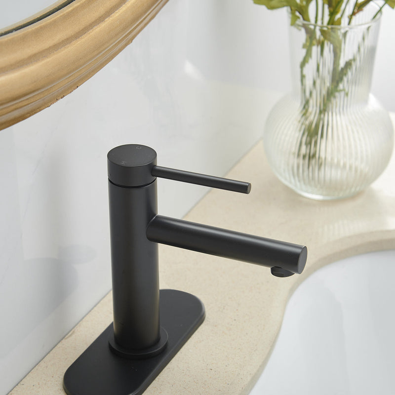 Single Hole Single-Handle Bathroom Faucet in Matte Black