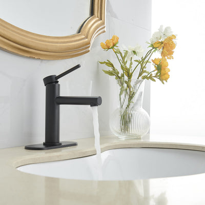 Single Hole Single-Handle Bathroom Faucet in Matte Black