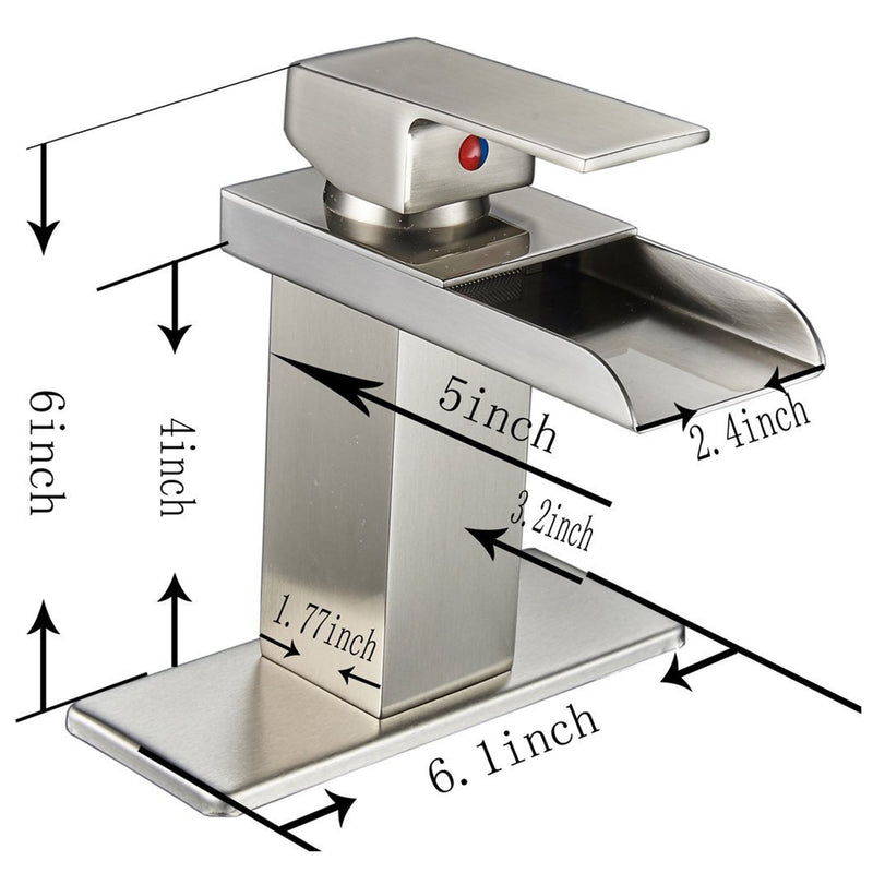 Single Hole Bathroom Faucet with Deckplate Included and Pop-up Drain and Supply Lines