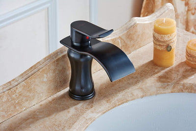 Single-Handle Bathroom Faucet with Deckplate Included and Supply Lines