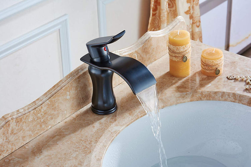 Single-Handle Bathroom Faucet with Deckplate Included and Supply Lines