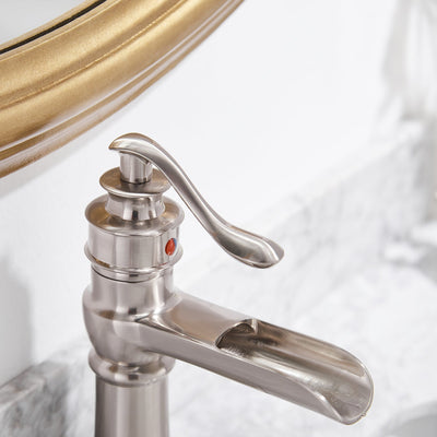 Single Handle Single Hole Bathroom Faucet with Deckplate Included and Supply Lines